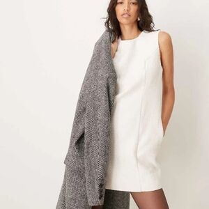 ​Abercrombie & Fitch White Tweed Sleeveless Mini Dress Size Large Ivory Cream